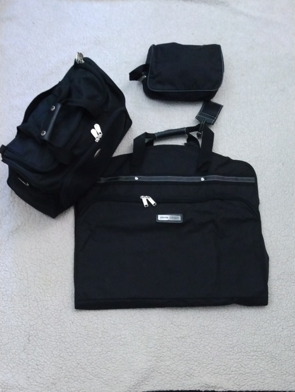 Vintage Black Pierre Cardin Garment/Travel Bag Set - 3 Pieces 1 Price